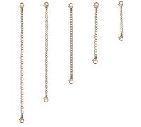 TOAOB 5 Stück Edelstahl Halskette Extender Armband Verlängerung Kette Rosé Gold 5 cm 7.5 cm 10 cm 12.5 cm 15 cm Breit 3 mm für Halskette Armband Schmuckherstellung