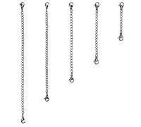 TOAOB 5 Stück Kettenverlängerung Silber Edelstahl Halskette Extender 5cm 7.5cm 10cm 12.5cm 15cm Breit 3mm Verlänger Halskette Armband Verlängerungskette für Schmuckherstellung