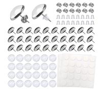 TOAOB 50 Stück 10mm Ohrring Rohlinge Ohrstecker mit Fassung Rohlinge für Cabochons mit 100 Stück Ohrstöpsel zum Schmuck basteln DIY Handwerk