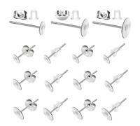 TOAOB 500 Stück Ohrstecker aus Edelstahl und Ohrringverschlüssen in Schmetterlingsform und transparent, Support Backs aus Silikon für Ohrringe, DIY, Schmuckherstellung, 4 mm, 6 mm, 8 mm