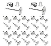 TOAOB 500 Stück Ohrstecker Rohlinge Edelstahl 6mm 8mm Ohrstecker Stecker Flach Pad Ohrring mit Butterfly Verschluss und 4x5mm transparentem Kunststoff Ohrring Stopper Set für DIY Schmuckherstellung