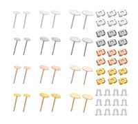 TOAOB 600 Stück Ohrstecker Rohlinge Edelstahl und Metall 4 bis 8 mm Ohrstecker Stecker Flach Pad Ohrring mit Butterflyverschluss und 4x5mm Kunststoff Ohrring Stopper Set für DIY Schmuckherstellung