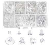 TOAOB 600 Stück Ohrstecker Silikon Ohrring Stopper Klar Gummi Ohrstopper Ohrringe Verschlüsse Kunststoff Ohrring Rücken Earring Backs 8 Stile für Haken Ohrstecker DIY Schmuckherstellung
