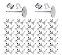TOAOB Silber Rostfreier Stahl Ohrstecker Rohling 800 Stück mit Ohrring Stopper Set für Schmuckherstellung