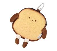Toast Coin Purse, Soft Zipper Change Pouch, Cute Plush Backpack Pendant, Coin Pocket Pouch with Unique Toast Design, Compact and Convenient for Women and Girls (1 Piece), Burnt Toast, riferimento
