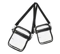 TOBBOMEY 2 Stück Kleine Durchsichtige Umhängetaschen Aus PVC Mit Verstellbarem Riemen Stadionzugelassen Mit Reißverschluss Kosmetiktasche Für Damen Und Herren Bei Konzerten Und Sportveranstaltungen