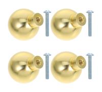 TOBBOMEY 4 Stück Goldene Runde Kommodenknöpfe aus Aluminium Moderne Schubladengriffe mit Einfacher Montage für Küche und Zuhause
