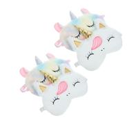 TOBBOMEY 4 Stück Niedliche Einhorn Schlafmasken für Mädchen und Teens Weiche Verstellbare Polyester Augenabdeckungen Lustige Schlafbrillen für Reisen Nickerchen Party und Alltag