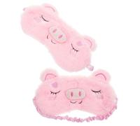 TOBBOMEY Schlafmaske Kinder 2 Stück Plüsch Mit Cartoon Tieren Augenmaske Zum Schlafen Für Pyjama Partys Und Übernachtungen Mädchen Frauen Reise Nickerchen