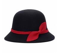 Tobe-U Einfarbig Cloche Eimer mit Bowler Fedora Floppy Derby Vintage k¨¹nstliche Filz Hut M¨¹TZE f¨¹r Frauen