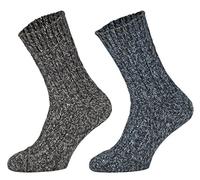 Tobeni 4 Paar warme Damen Herren Norweger Socken Wintersocken Schafwollsocken vorgewaschen Unisex Farbe 2x Anthrazit 2x Marine Grösse 47-50