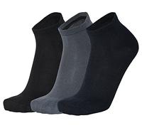 Tobeni 6 Paar Damen Herren Bambussocken Kurz Bambus Quarter Socken Unisex Farbe 2x Anthrazit 2x Marine 2x Schwarz Grösse 43-46