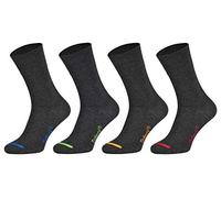 Tobeni 8 Paar Damen Herren Baumwollsocken Komfortbund ohne Gummi Businesssocken Atmungsaktiv Unisex Farbe Anthrazit farbige Spitze Grösse 47-50