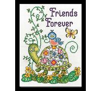 Tobin Design Works Friends Forever (Turtle) Counted Cross Stitch Kit-8"X10" 14 Count