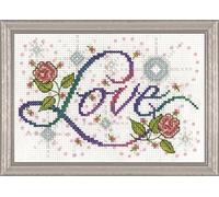 Tobin Design Works Kreuzstichvorlage für Bild, Love, Weiß, 14 Count Aida Cross Stitch, Mehrfarbig, Farbe
