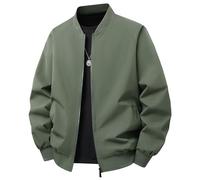 Tobysper Bomberjacke Herren Übergangsjacke Dünne Stehkragen Blouson Jacke Herbst Casual Jacket Langarm Pilotenjacke Softshelljacke Herbstjacke Einfarbig Winterjacke Bequeme Overshirt