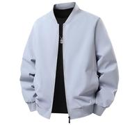 Tobysper Bomberjacke Herren Übergangsjacke Dünne Stehkragen Blouson Jacke Herbst Casual Jacket Langarm Pilotenjacke Softshelljacke Herbstjacke Einfarbig Winterjacke Bequeme Overshirt