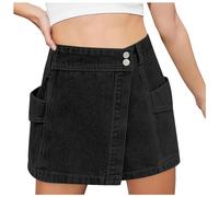 Tobysper Damen Jeansrock Kurz Sommer Jeans Hosenrock High Waist Shorts Rock Bermuda Stretch Y2K Minirock Casual Mini Skirt Kurze Elegant Sommerrock