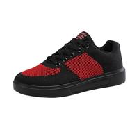 Tobysper Herren Freizeitschuhe Mesh Atmungsaktiv Schnürung Trekkingschuhe rutschfeste Sohle Flache Runde Zehen Leichte Wanderschuhe Bequeme Athletisch Turnschuhe Für Fitnessstudio