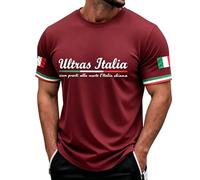 Tobysper Herren Grafik Tshirt Italien Festliches Kurzarmhemd Mit Flaggenprint Geschäftlich Schlank Businessshirt Golf Slim Fit Freizeitshirt Regular