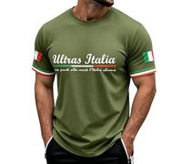 Tobysper Herren Grafik Tshirt Italien Festliches Kurzarmhemd Mit Flaggenprint Geschäftlich Schlank Businessshirt Golf Slim Fit Freizeitshirt Regular