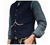Tobysper Trachtenweste Herren Oktoberfest Trachten Weste Ärmellose Anzugweste Vintage Lodenweste Regular Fit Trachtenjacke Slim Fit V-Ausschnitt Mit Knopf Trachtengilet