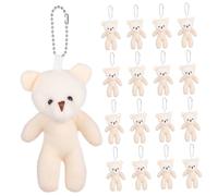 Toddmomy 18 Stück 18 teiliges kleine Cartoon Bären Plüschanhänger mit Schlüsselring Weiche Kuschelbär Taschenanhänger für Mädchen Flauschige Stofftiere als süße Ornamente und Geschenkidee