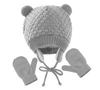 Toddmomy 1satz Kuschelige Wintermütze Mit Passenden Handschuhen Für Mädchen Fleecegefütterte Strickmütze Bequem Und Elastisch Für Kalte Tage Für Junge Mädchen Und Kleinkinder