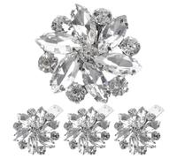 Toddmomy 4er-Set Kristallblumen-Schuhclips für die Hochzeit, abnehmbare Kristallperlen-Verzierungen an den Absätzen, elegante Schnallenclips für Brautschuhe, Accessoires für High Heels und Pumps