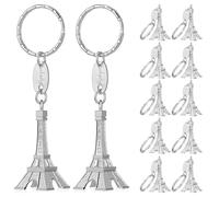 Toddmomy Eiffelturm-Schlüsselanhänger 12Er Set Mini Taschenanhänger Rucksack Schmuck Portemonnaie-Anhänger Geschenkidee 3.86X0.83X0.83In Metall