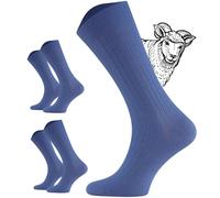TODO 2 Paar DIABETIKER SOCKEN MERINO ohne Gummibund Extra Weit Wolle Medizin DiabetikerSocken Damen (35-38, Blau)