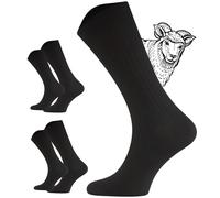 TODO 2 Paar DIABETIKER SOCKEN MERINO ohne Gummibund Extra Weit Wolle Medizin DiabetikerSocken Herren und Damen (39-42, Schwarz)