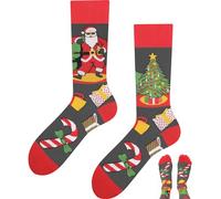 TODO Lustige Weihnachtssocken Herren und Damen, Socken Weihnachten Lustig mit Santa Claus (Happy X-mas 39-42)