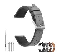 TODYSTRAP Uhrenarmband 20mm Leder, Schwarz Uhrenarmbänder für Herren, Ersatz Weiche Uhrenarmbänder, Smartwatch Armband mit Schließe Edelstahl, 18mm 20mm 22mm 24mm