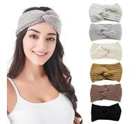 TOEECY 6 Stück Strick Stirnband Twist Knoten Haarband Winter Kopfband Ohrenwärmer Häkelarbeit Haarschmuck Damen