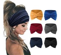 TOEECY 6 Stück Twist Stirnband Breit Haarband Kopfband Elastisch Turban Wickel Haarzubehör Damen