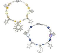 TOEECY Armband Set Sterne Planet Mond Anhänger Naturstein Perlen Armkette Damenarmband Schmuck Accessoire