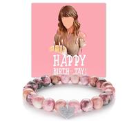 TOEECY Armband für Damen Geburtstag Geschenk Armbänder Stressabbau Angst Yoga Armband mit Geburtstagskarten Naturliches Kristallstein Heilungsarmband Für Beste Freundin Armband