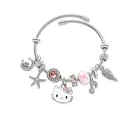 TOEECY Armband für Mädchen Katzen Liebe Bettelarmband Verstellbares Charm Armbänder Cartoon Anime Freundschaft Armband Schmuck Geschenk für Damen Frauen Kinder