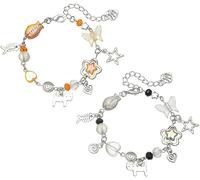 TOEECY Astronomisches Armband Set 2 Stück Mond Und Stern Design Hochwertiger Edelstahl Verstellbare Länge Perfekter Schmuck Für Damen Elegantes Und Zeitloses Accessoire