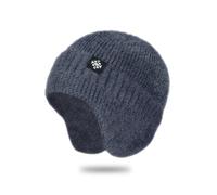 TOEECY Damen Beanie Mütze Warme Wintermütze mit Ohrenschutz Winddichte Herbst Winter Strickmütze UnisexIdeal für Radfahren und Outdoor Aktivitäten(Grau)