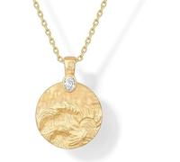 TOEECY Elegante Damen Halskette Mit Rundem Anhänger Und Zirkonia Vergoldet Filigrane Kette Modisches Accessoire Ideal Für Jeden Anlass Schmuck Für Frauen