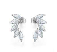 TOEECY Ohrringe Gold Damen 18K Platin Roségold Plattiert Ohrstecker Engelsflügel Zirkonia Hypoallergen Schmuck Mädchen Valentinstag Muttertag Geburtstags Hochzeits Jubiläum (Silber)