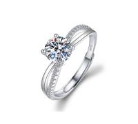 TOEECY Ringe Frauen 925 Sterling Silber Ring Zirkonia Moissanite Diamant Schmuck Verstellbarer Eternity Rings Geburtstagsgeschenk Verlobungsring Eheringe Paar Freund Mädchen (#4)