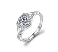 TOEECY Ringe Frauen 925 Sterling Silber Ring Zirkonia Moissanite Diamant Schmuck Verstellbarer Eternity Rings Geburtstagsgeschenk Verlobungsring Eheringe Paar Freund Mädchen (#3)