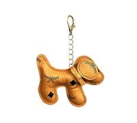 TOEECY Schlüsselanhänger Dackel Süße Welpe Hundetasche Anhänger Süße Welpe Bag Charm aus PU-Leder Dackel Deko Leder Glücksbringer Dackel Keychain für Handtasche und Schlüssel (Braun A)