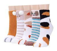 Toes Home Plüsch-Hausschuhsocken für Damen, bunt, warm, flauschig, Mehrfarbig B, Einheitsgröße