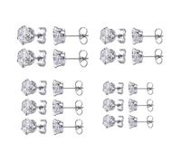 TOFBS 10 Stück Kristall Ohrstecker Set Runde Zirkonia Ohrringe Mehrfachgrößen Tragbar Elegant Schmuckset Damen