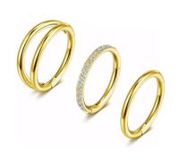 TOFBS 3 Stück Nasenpiercing für Frauen Männer Gold 316 Edelstahl Nasenpiercing Ring 16G Hypoallergen Hoop Nose Ring Septum Schmuck(1.2 * 10mm)