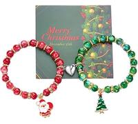 TOFBS Armband Damen Weihnachten Schmuck Festliche Perlenarmbänder für Frauen Pandora Charms Festival Outfit Damen